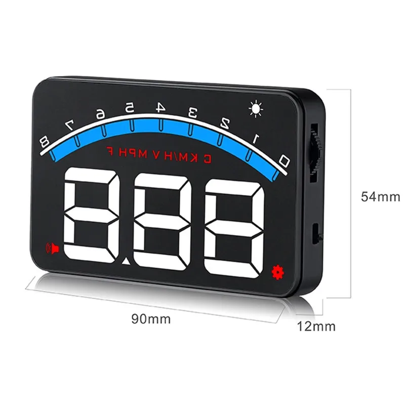3.5'' Screen Car HUD Head Up Display M6 Water Temperature Auto Electronic Voltage Speed Warning Alarm System Car Accessories
