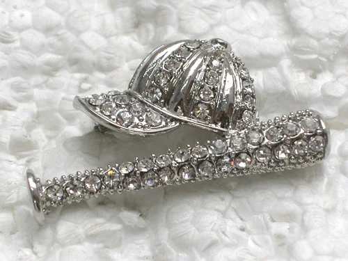 

Baseball Brooch Clear Rhinestone Pin brooches C352 A