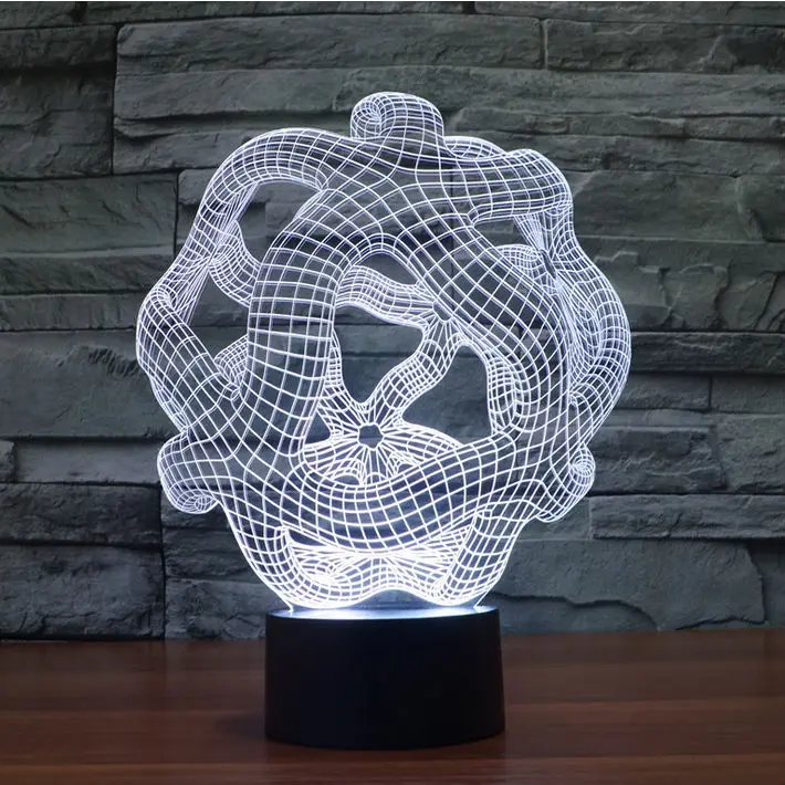 

3D Vision Stereo Lamp LED Curve Night Light 7Color Change Lam For Kids Gift Toys Touch Switch Small Night Light