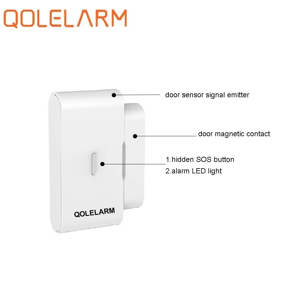 Qolelarm открытый/закрытый 2 сигнала 10 шт./лот 433 МГц Беспроводной магнитный детектор открытия двери и окна датчик сигнализации со встроенной антенной