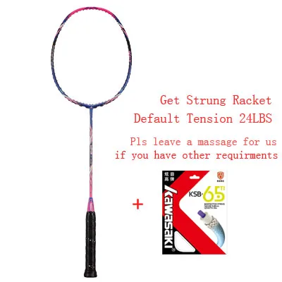 get strung Kawasaki King K8 ракетка для бадминтона АТАКА Тип T голова фуллерена углеродное волокно ракетка для промежуточных игроков - Цвет: get strung