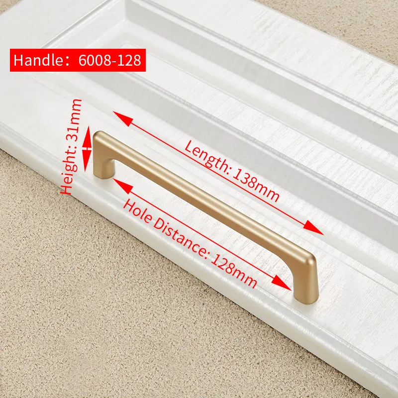 6008-128G NAIERDI твердая цинковая золотая для шкафа Ручка для мебельные ручки для ящиков Шкаф Тянет декоративный домашний декор фурнитура - Цвет: 6008-128G