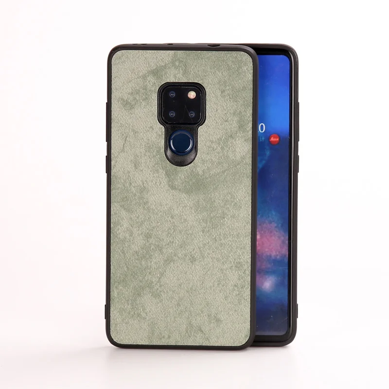 Серый Тканевый чехол для телефона huawei mate 20 Pro 10 9 P10 P20 P30 Lite Nova 3 3i Honor 8X Max Capas джинсовая холщовая ткань Текстура ТПУ чехол - Цвет: Серый
