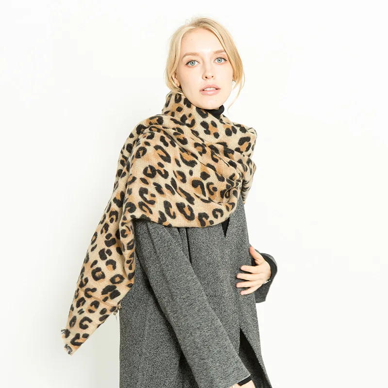 

MIARA.L high quality and fashionable leopard-like cashmere warm and thick lady's scarf and shawl