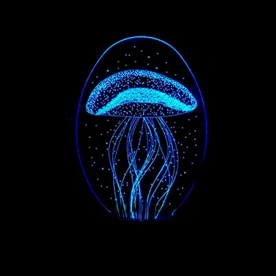 Светодио дный настольная лампа 3D Медузы рыбы ночник USB Сенсорный переключатель