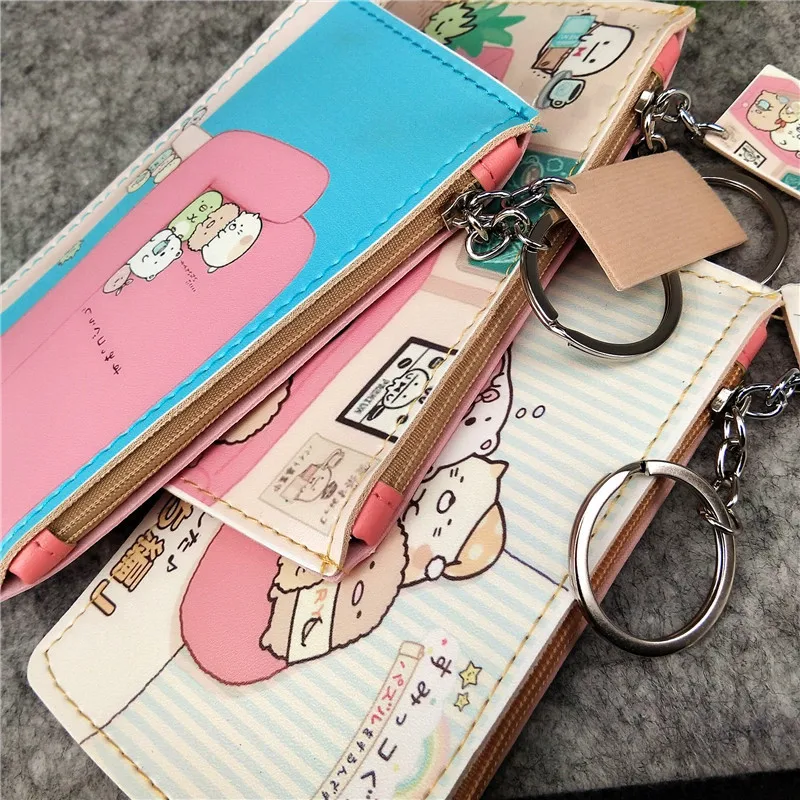 Мультяшные кошельки sumikko guurashi, женские Мини-кошельки, держатель для карт, Дамский ключ, сумки для денег для девочек, кошелек, Детский кошелек