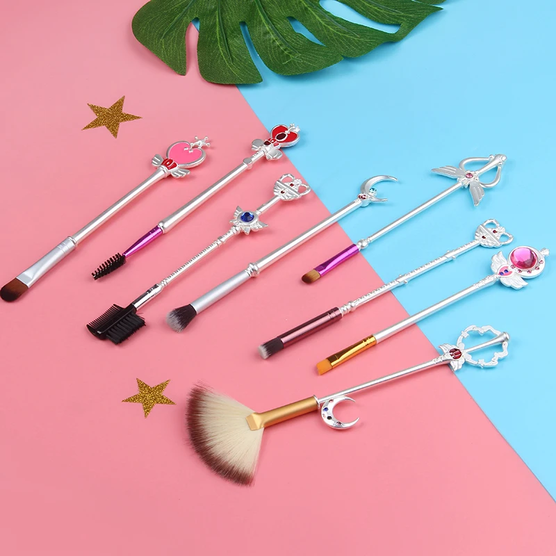 8 шт. набор кистей для макияжа в стиле аниме Sailor Moon подводка глаз тени век из