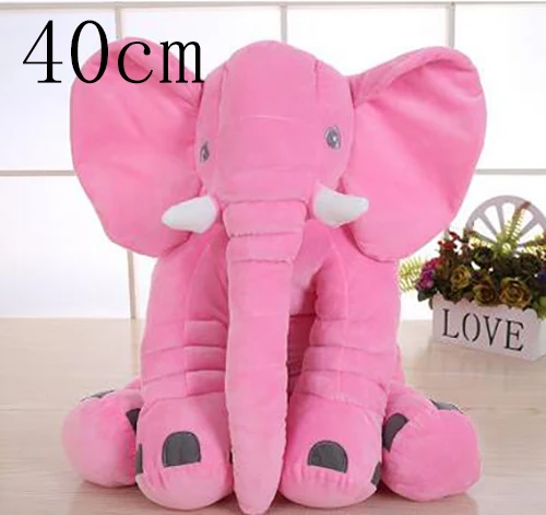 pink 40cm 60 см подушка для младенца в форме слона детская игрушка подушка для детская головная подушка безопасности ребенок новорожденный сон Декоративные Чехлы для подушек автомобиля - Цвет: pink 40cm