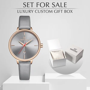 Women Watch Top Luxury Brand NAVIFORCE Quartz Watches With Box Set For Sale Lady Fashion simple Clock Dress Girl Wristwatch Gift