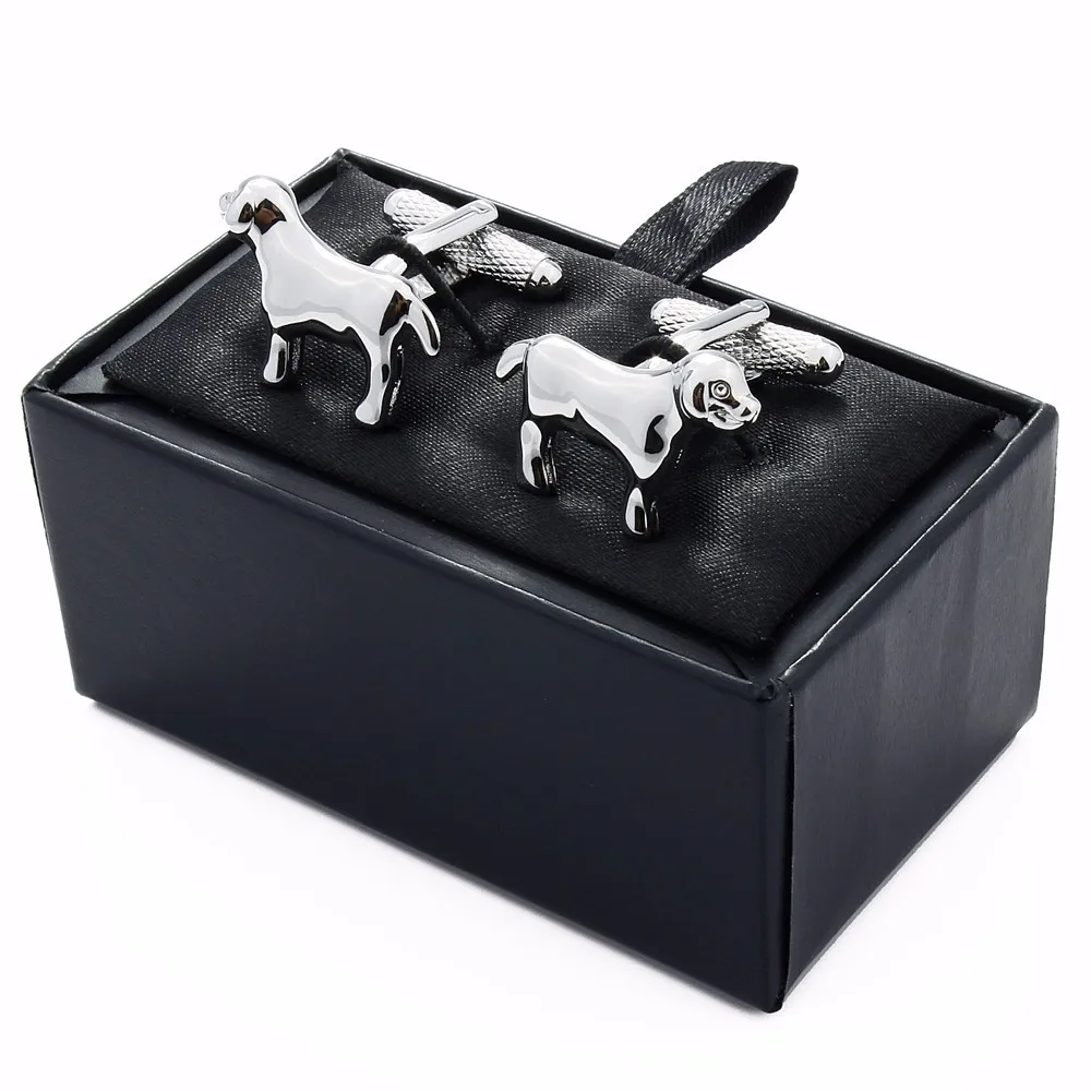 Запонки HAWSON с имитацией родия для французских манжет и рубашек|dog cufflinks|brand cufflinks for