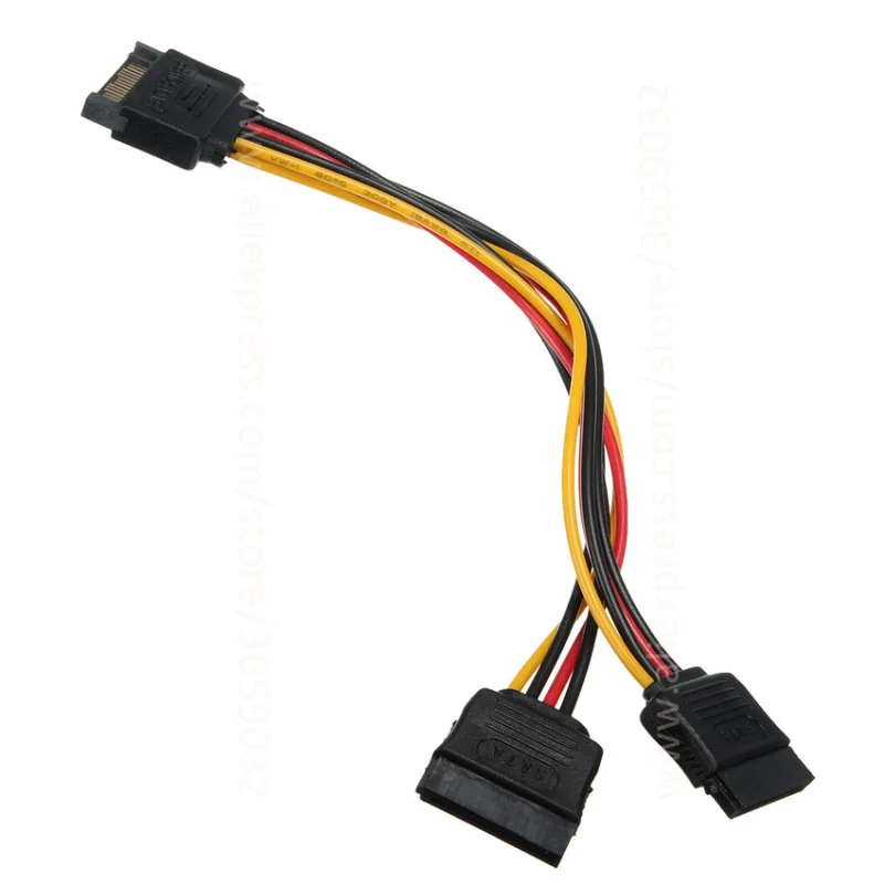 SATA 15pin силовой сплиттер кабель 15-контактный штекер для последовательного ATA x 2