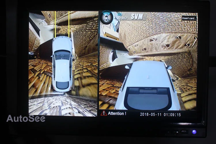 Автомобильная HD 3D панорамная камера с углом обзора 360 градусов, камера заднего вида 1080 P, парковочная камера заднего вида, динамическая направляющая, опционально
