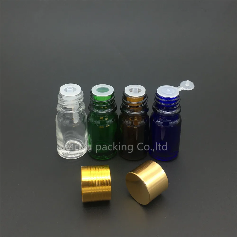 Высокое качество 5 мл стеклянная бутылка флакон эфирное масло 5cc духов Золотая