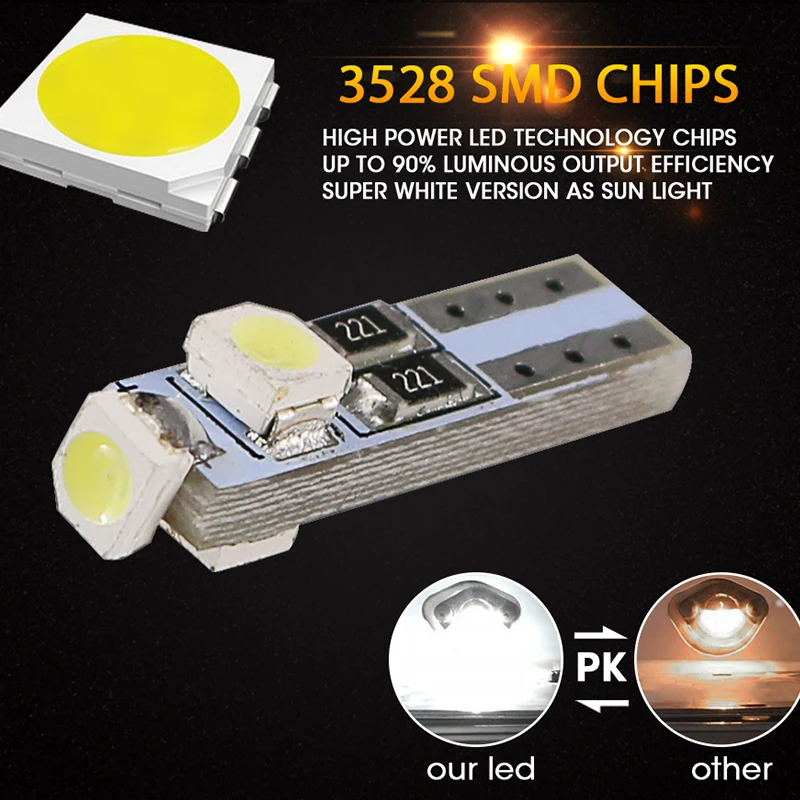 Hlxg 20 шт T5 светодиодный 3528 3SMD авто 35smd клиновидный светильник лампа приборная