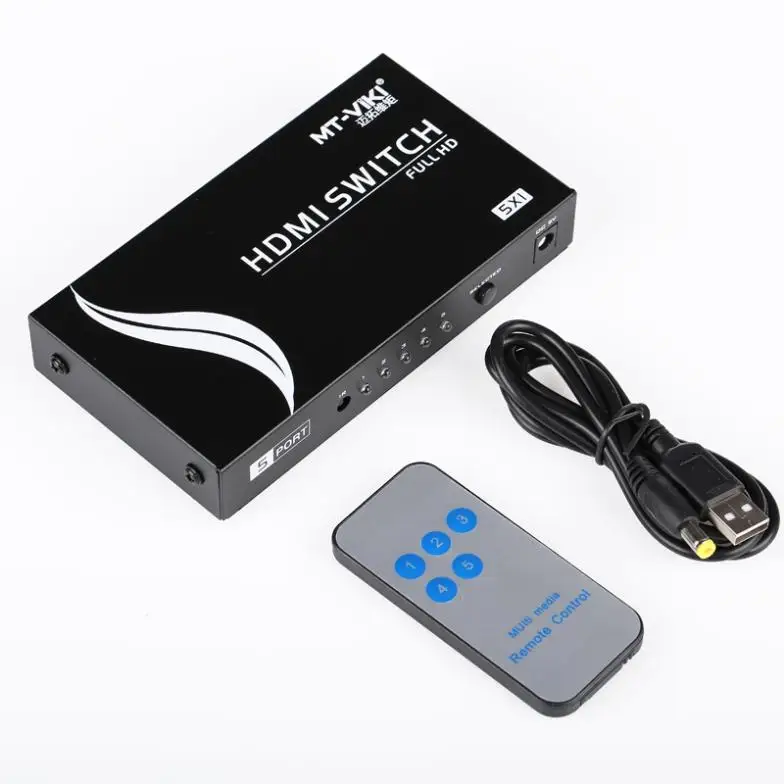 5 портов HDMI 1.4b переключатель в 1 с автоматическим ИК-пультом дистанционного