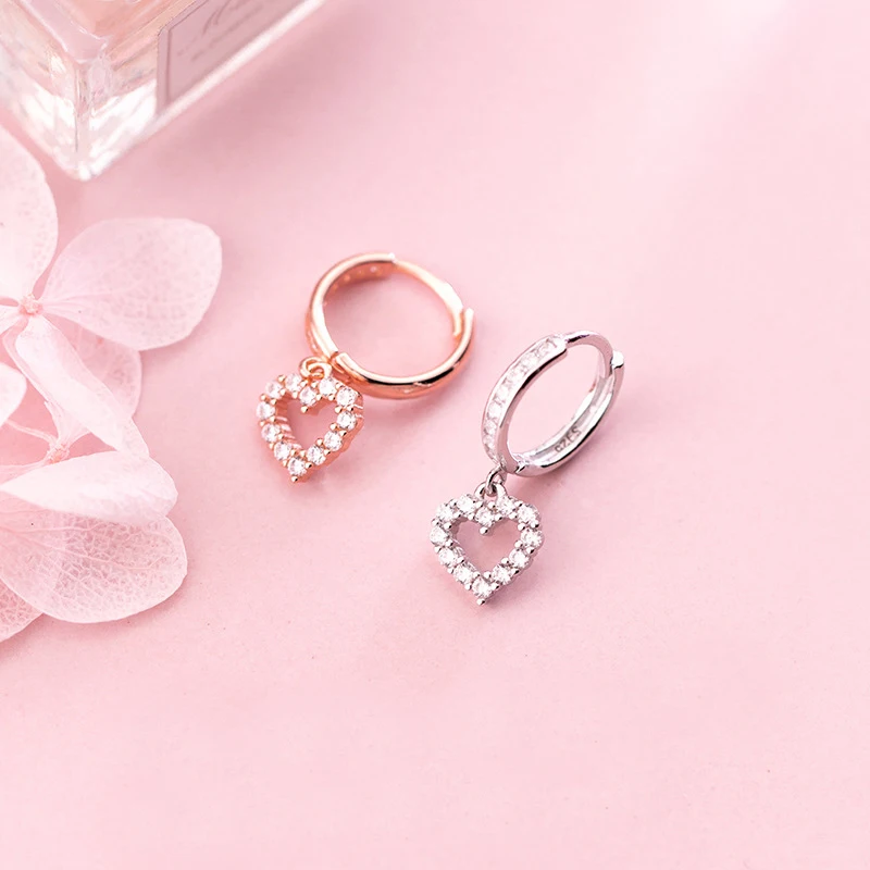 Серьги-подвески MloveAcc из натуральной 925 пробы и серебра с надписью Be My Valentine Heart