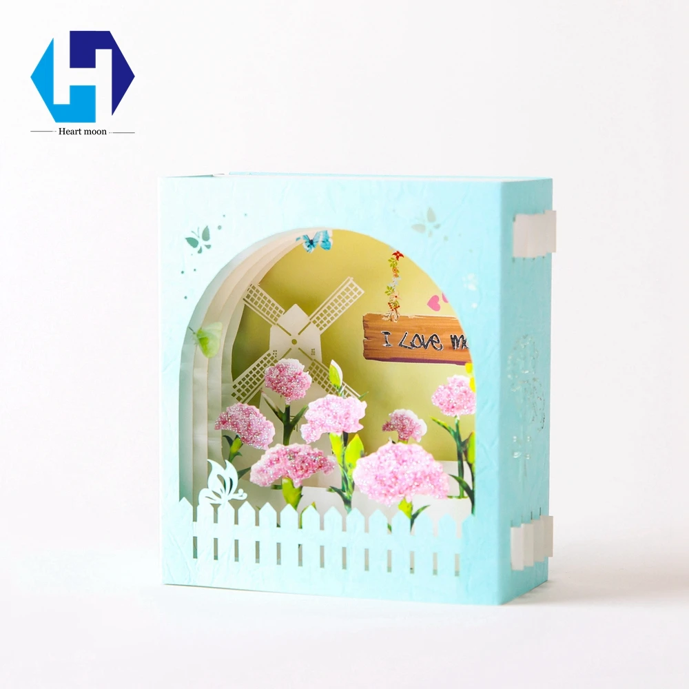 День матери открытки спасибо 3D Бумага с точными вырезами Pop UP подарки ручной