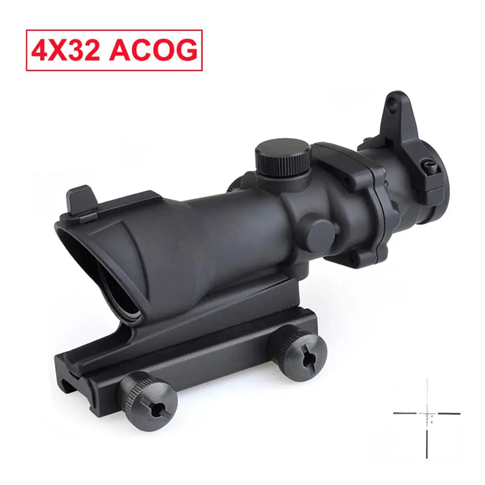Тактический Оптический прицел Triji ACOG 4x32 красная точка железная оптическая