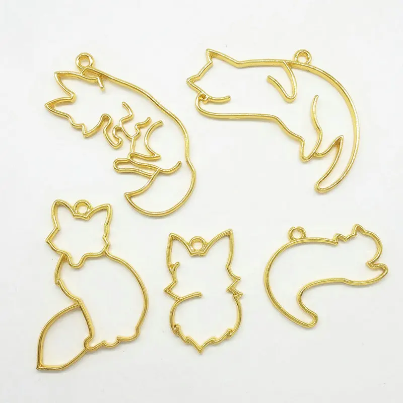 5 шт. открытые заклепки в виде лисы аксессуары для рукоделия милые серебряные