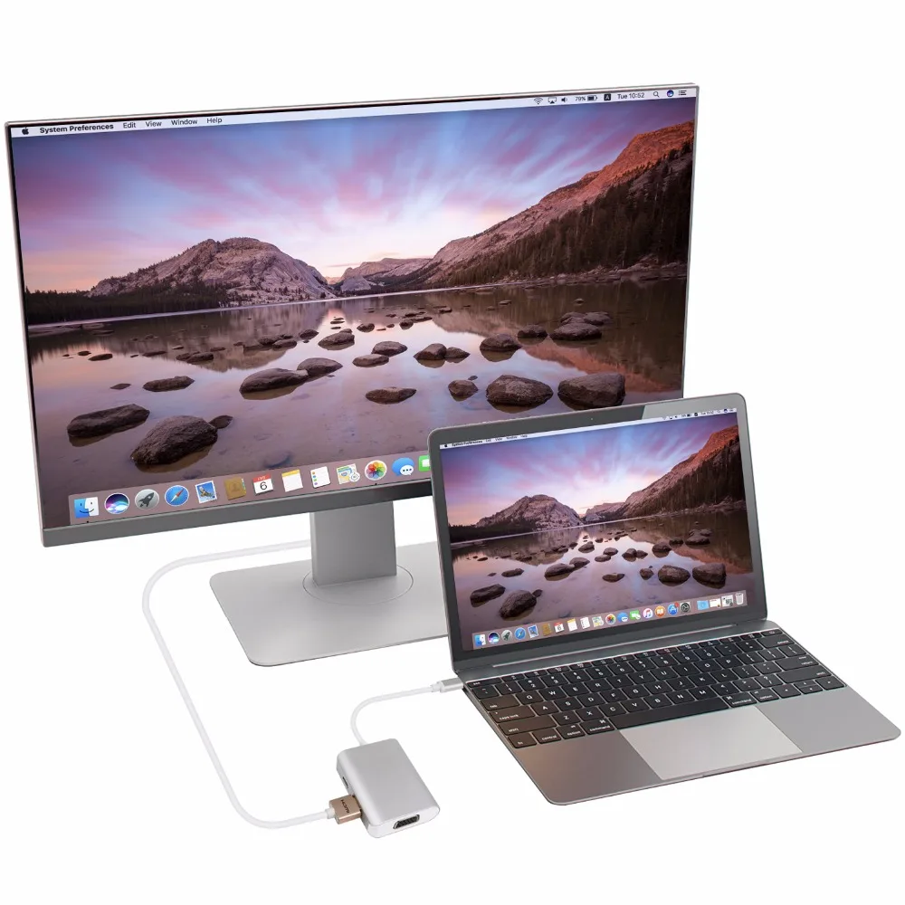 JZYuan USB C type 3 1 концентратор HDMI 4 K 30Hz VGA 1080 P 60Hz сплиттер адаптер с зарядка PD для