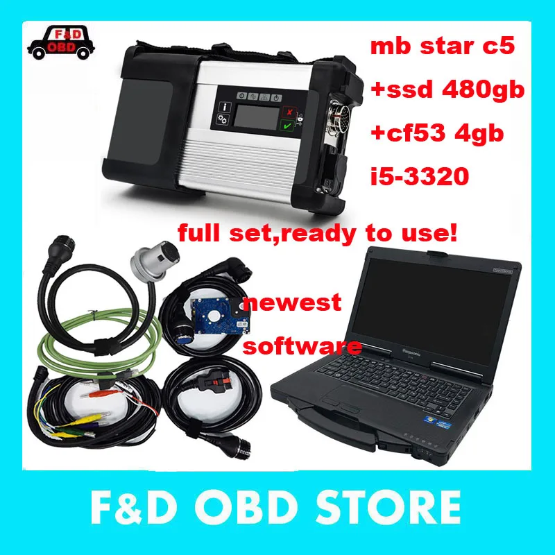 MB star C5 с программным обеспечением SSD и CF53 i5 SD Compact 5 военный качественный