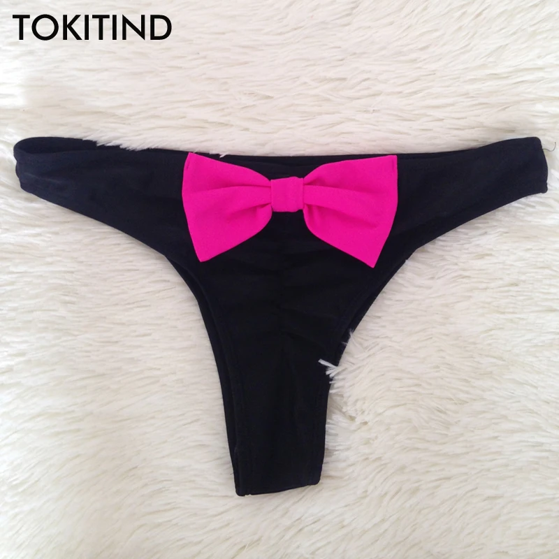 Женский купальник TOKITIND бикини с бантиком на дно 2017 | Женская одежда
