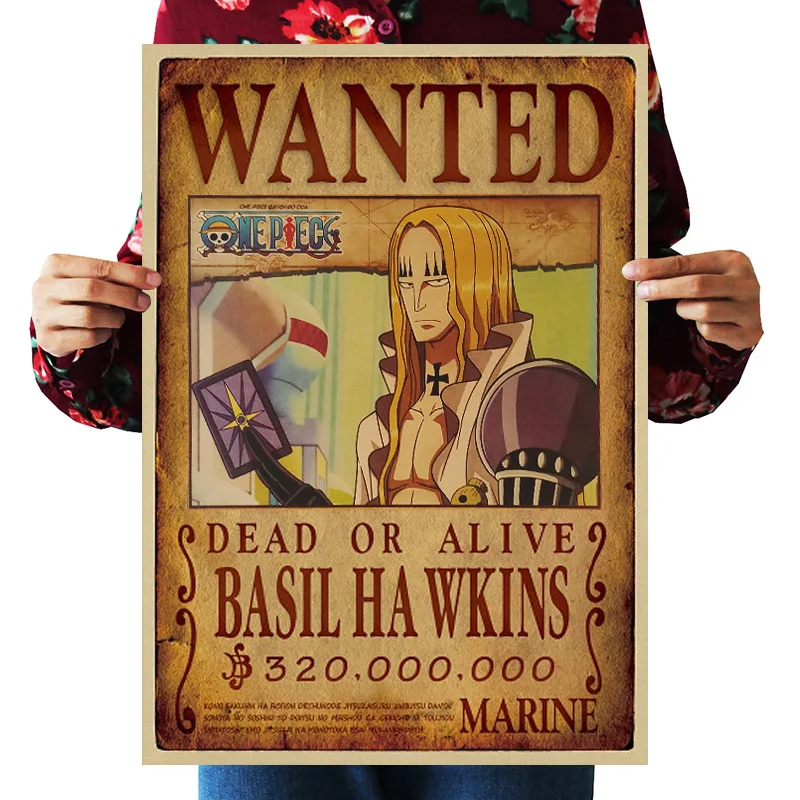 69 стилей ONE PIECE Wanted постеры игрушки винтажный постер Луффи Эйс джинбе нами и Чоппер Робин Зоро Санджи Усопп аниме наклейка 51x36CM