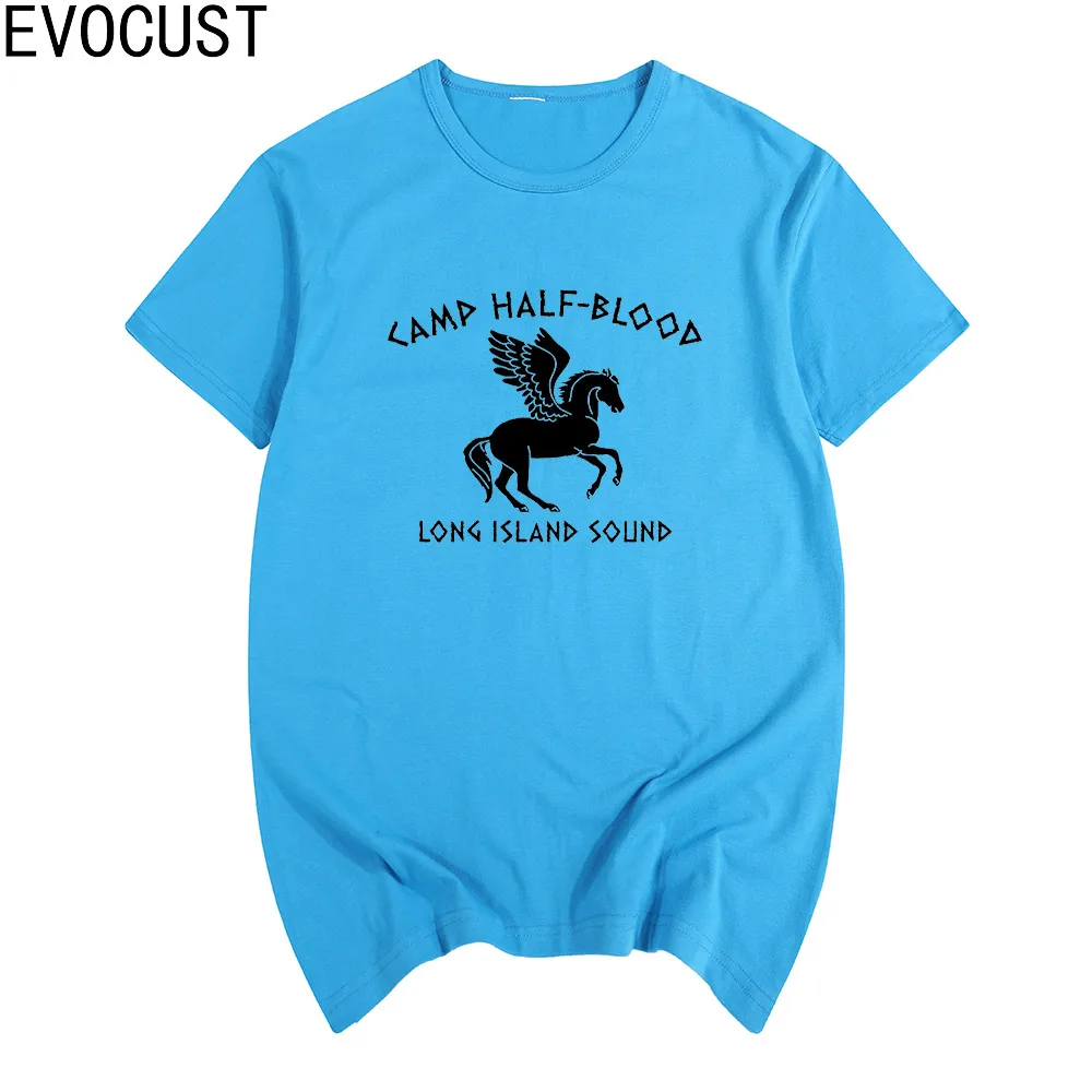 lake blue Camp Half Blood funnny пародия короткий рукав Футболка хлопок мужская футболка новая футболка Wo Мужская s унисекс Мода - Цвет: lake blue