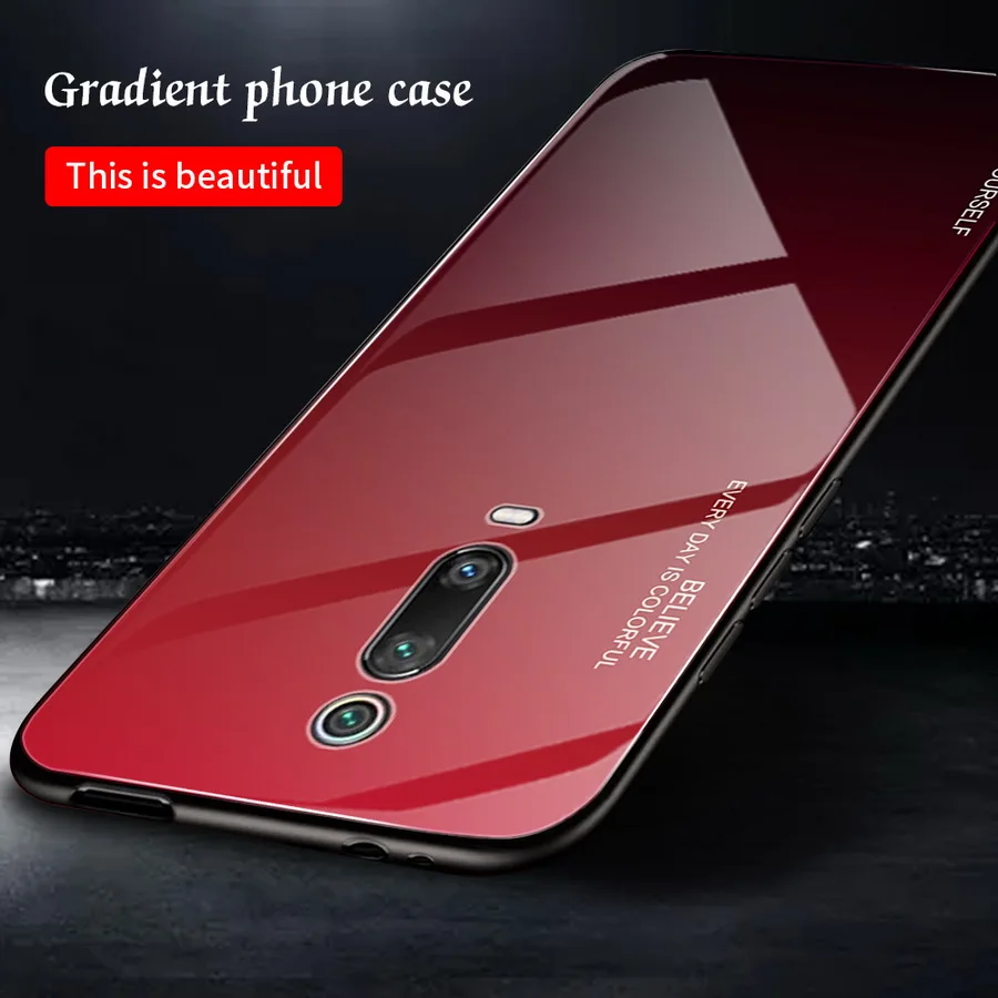 Градиентные стеклянные Чехлы для Xiaomi Redmi K20/K20 Pro чехол Mi 9 T/Mi 9T телефона защита