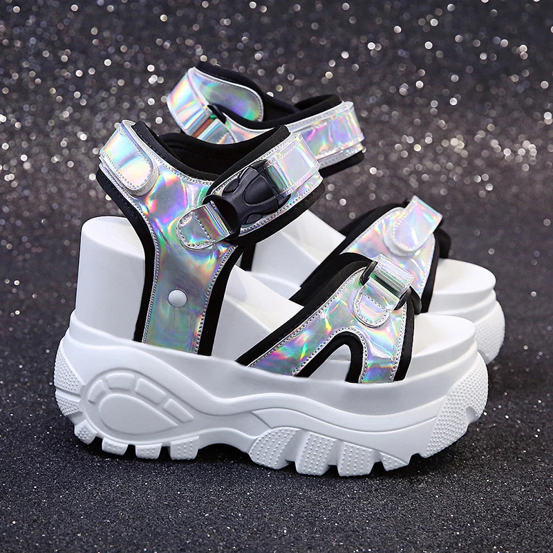 2019 г. летние мохнатые сандалии женская обувь на высоком каблуке 8 см танкетке