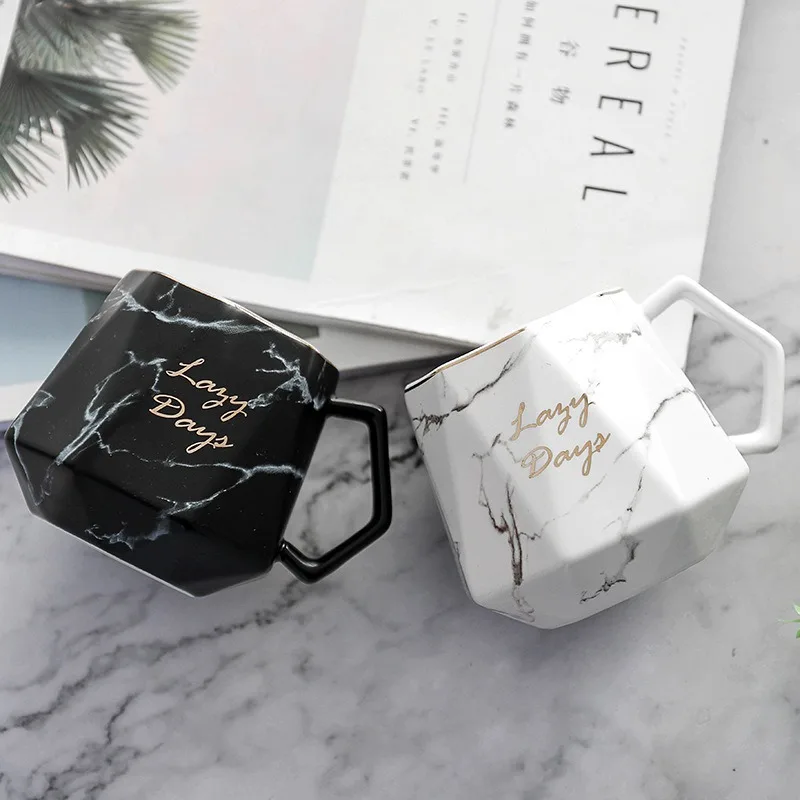 Европейский стиль мраморные плиты керамическая кружка Золотая инкрустация