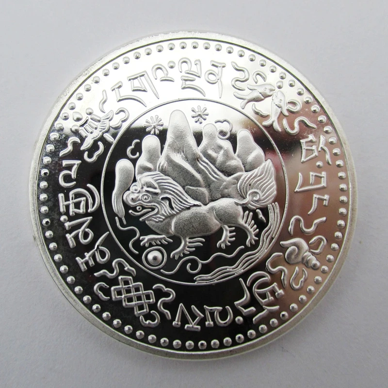 Тибетская буддизмская легендарная серебряная медаль памятная монета