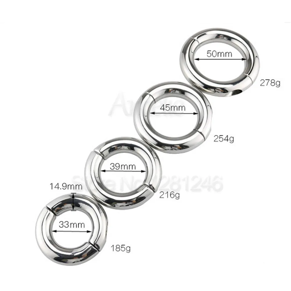 Мужское металлическое кольцо для пениса 5 размеров из нержавеющей стали растяжки