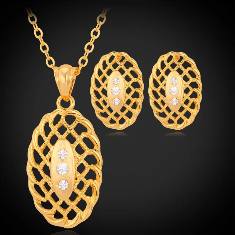 Kpop кулон ожерелье серьги для женщин австрийский горный хрусталь Золотой цвет