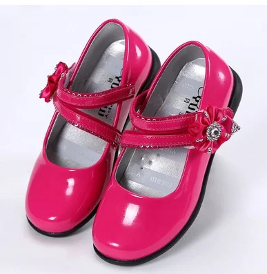 

New Children Girls Genuine Leather Shoes For Kids Girls Dress Shoes Lovely Bowknot Black Flat Dancing Shoes For Wide Foot 2019