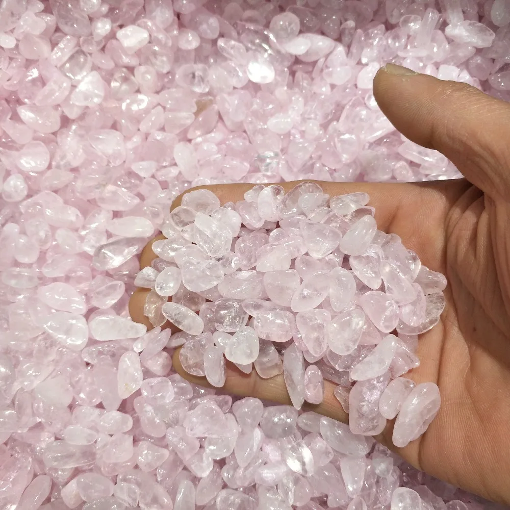 500 г Полированный розовый драгоценный камень кристалл гальки кварц камни для