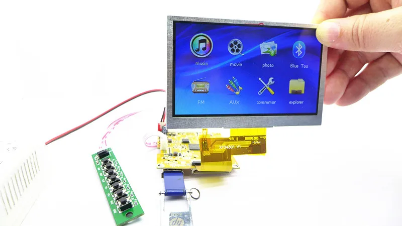 GHXAMP 4,3 дюймов lcd Bluetooth видео декодер плата MP3 аудио MP4 MP5 DTS WAV FM AUX поддерживает HD встроенный 16*16 DDR память DC 5 В