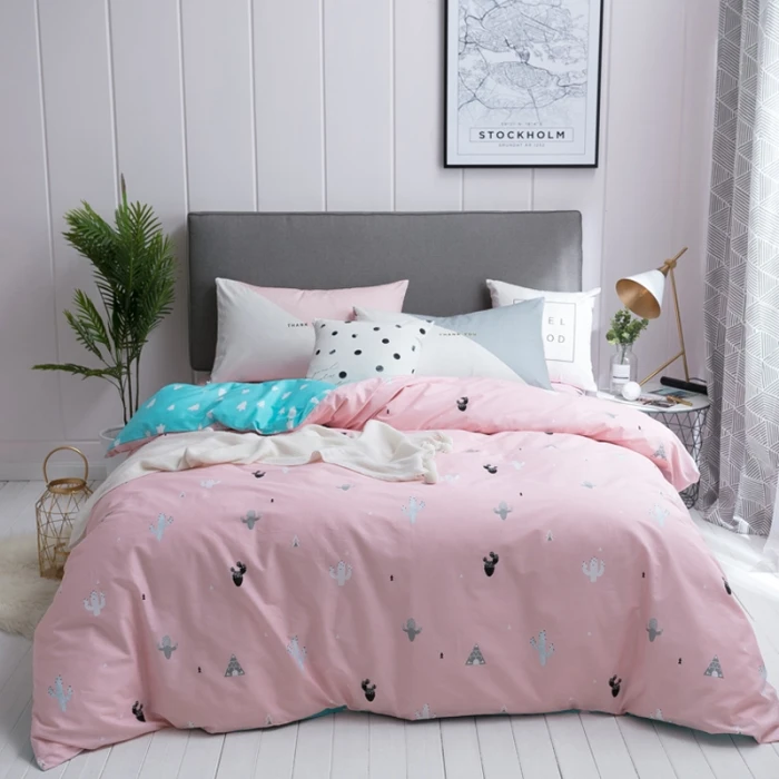 Качественный мягкий пододеяльник современный декор спальня скандинавский стиль