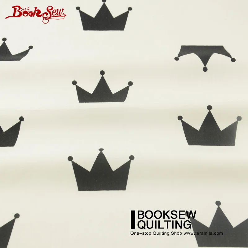 Booksew белые короны с принтом стеганая ткань для кукол 100% хлопчатобумажная саржа