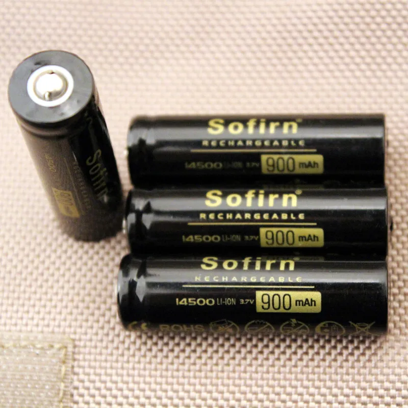 Sofirn 4 шт. 14500 900mAh литий-ионная аккумуляторная батарея батареи для светодиодный фонарик