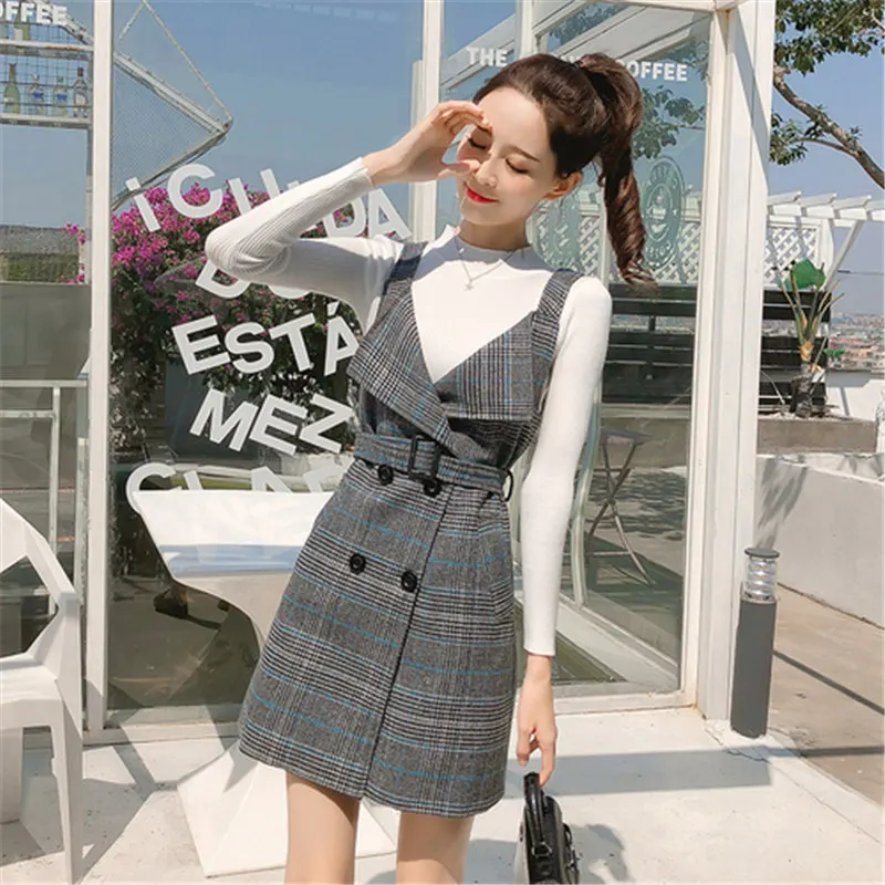 Осенне весеннее платье для женщин S! Модное с О образным вырезом и Длинные рукава