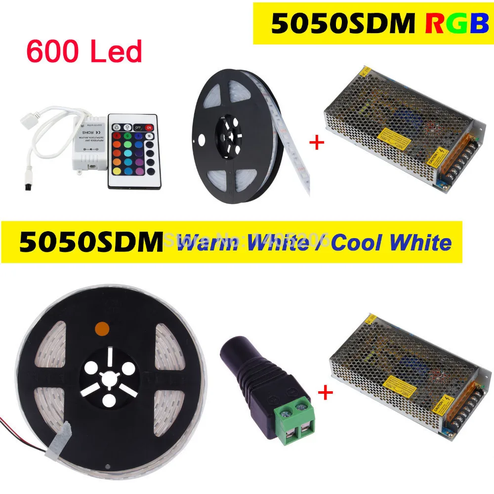 5 м 120 светодиодный s/м двойной ряд SMD 5050 RGB теплый белый холодный гибкий светильник