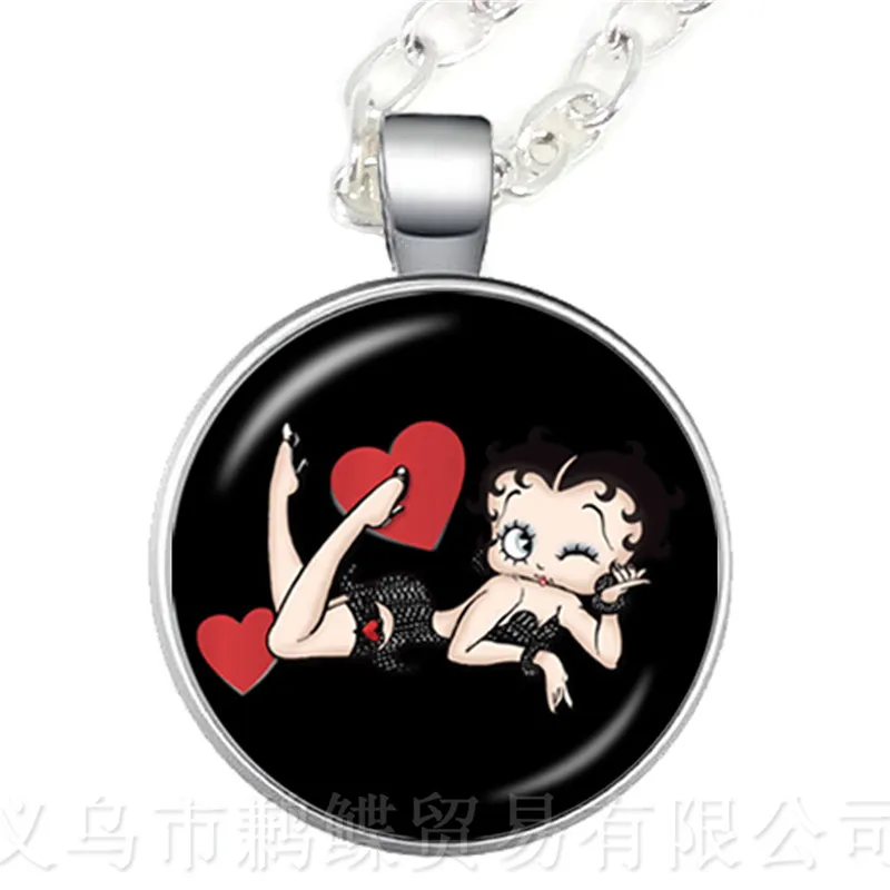 25 мм искусственный кабошон ручная работа Бетти боп Кулон Ожерелье для Funs