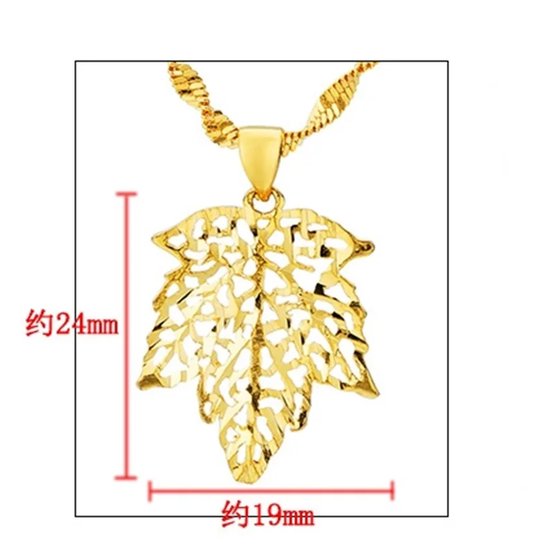 OMHXFC Wholesale European Fashion Woman Man Unisex Party Birthday Wedding Gift Hollow Maple Leaf 24KT Gold Charm Pendant PN155 | Украшения