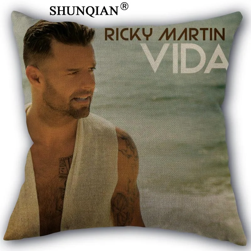Наволочка ricky martin из хлопка и льна квадратная на молнии уникальный дизайн