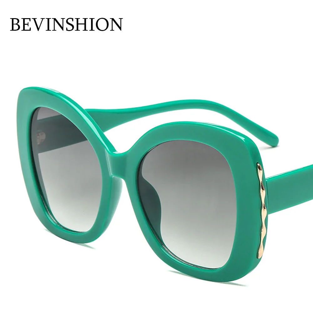 Женские винтажные солнцезащитные очки большие овальные в толстой оправе 7 цветов