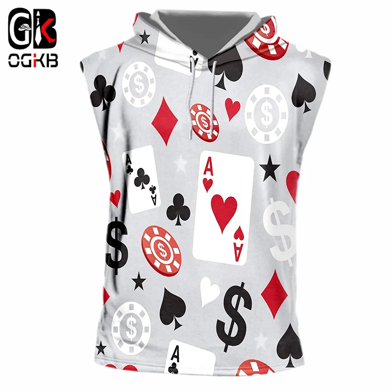OGKB Новое поступление Женская/мужская майка с забавным принтом для покерных игр 3d