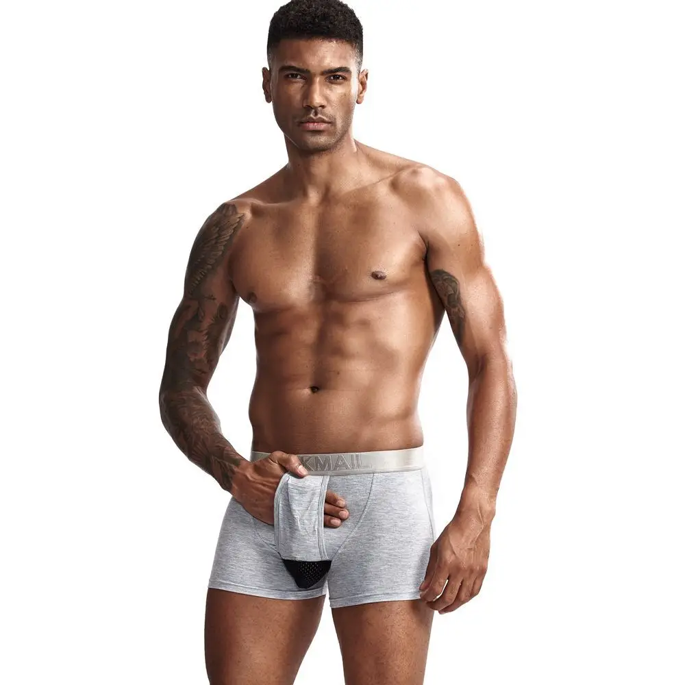 JOCKMAIL боксер Мужское нижнее белье Чехол для пениса тоннель отверстие Мошонка уход