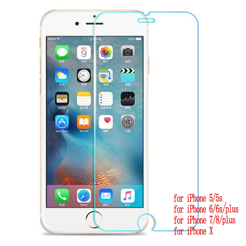 Стекло для iphone 5S закаленное защитное стекло 5 6 5c se 6s 7 8 plus X Пленка чехол 9h|Защитные