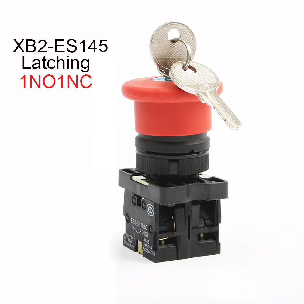 XB2-ES142 XB2-ES145 XB2-ES542 1NC/1NO1NC ключ перезагрузка, экстренная остановка кнопочный переключатель/фиксацией, Грибовидная головка 40 мм кнопочный переключатель